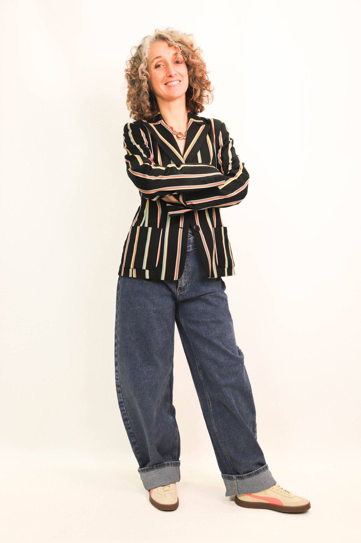 Veste cintrée rayée noire Caroll Taille S