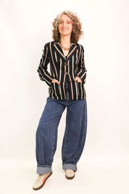 Veste cintrée rayée noire Caroll Taille S