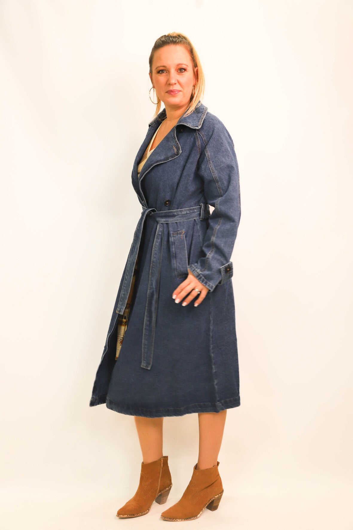 Manteau long oversize bleu Trendy Queen taille unique - NEUF