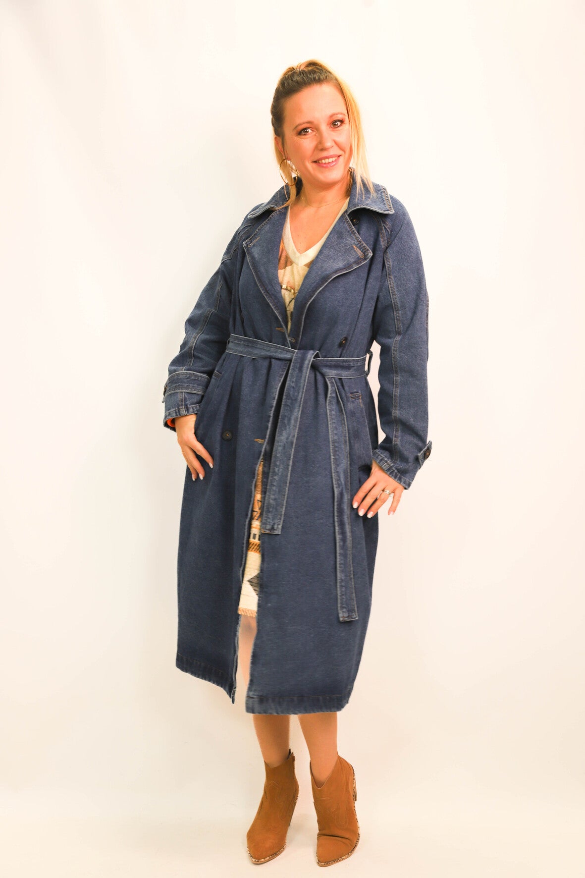 Manteau long oversize bleu Trendy Queen taille unique - NEUF