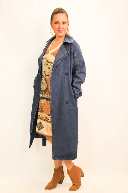 Manteau long oversize bleu Trendy Queen taille unique - NEUF