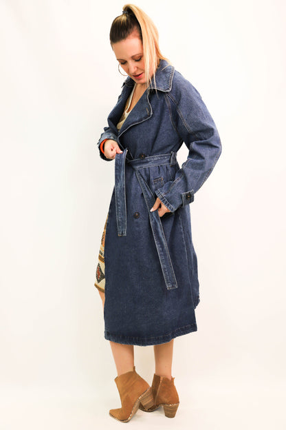 Manteau long oversize bleu Trendy Queen taille unique - NEUF