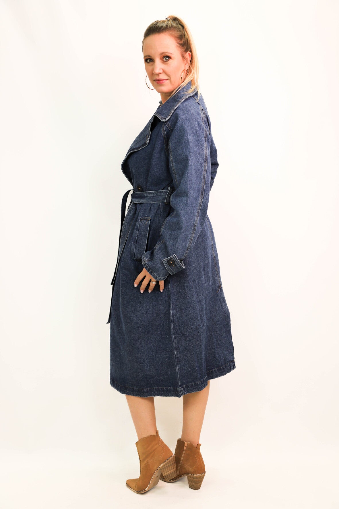 Manteau long oversize bleu Trendy Queen taille unique - NEUF