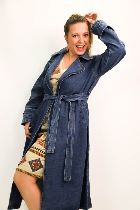 Manteau long oversize bleu Trendy Queen taille unique - NEUF