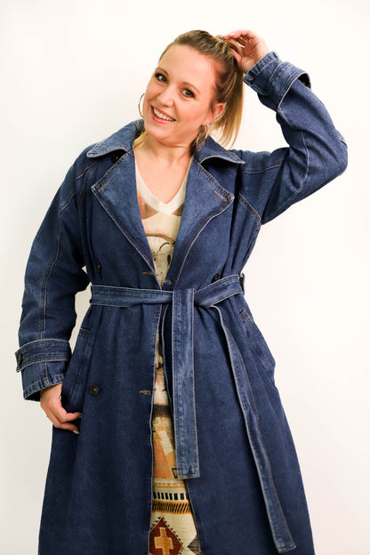 Manteau long oversize bleu Trendy Queen taille unique - NEUF