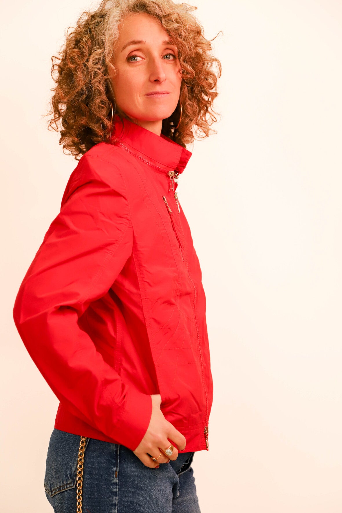 Blouson rouge Alba Moda Taille M - NEUF